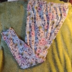 Leggings Depot Floral Print Jeggings - Pink and Yellow